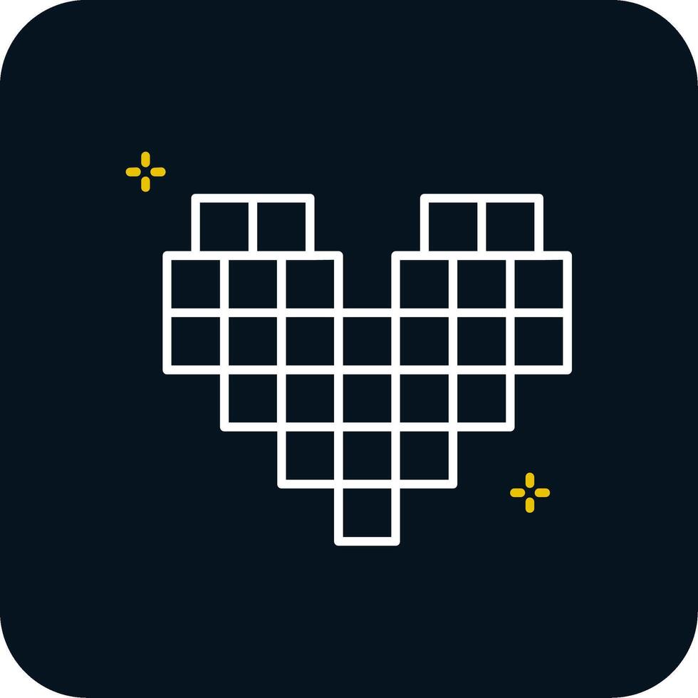 Pixels Line Yellow White Icon vector