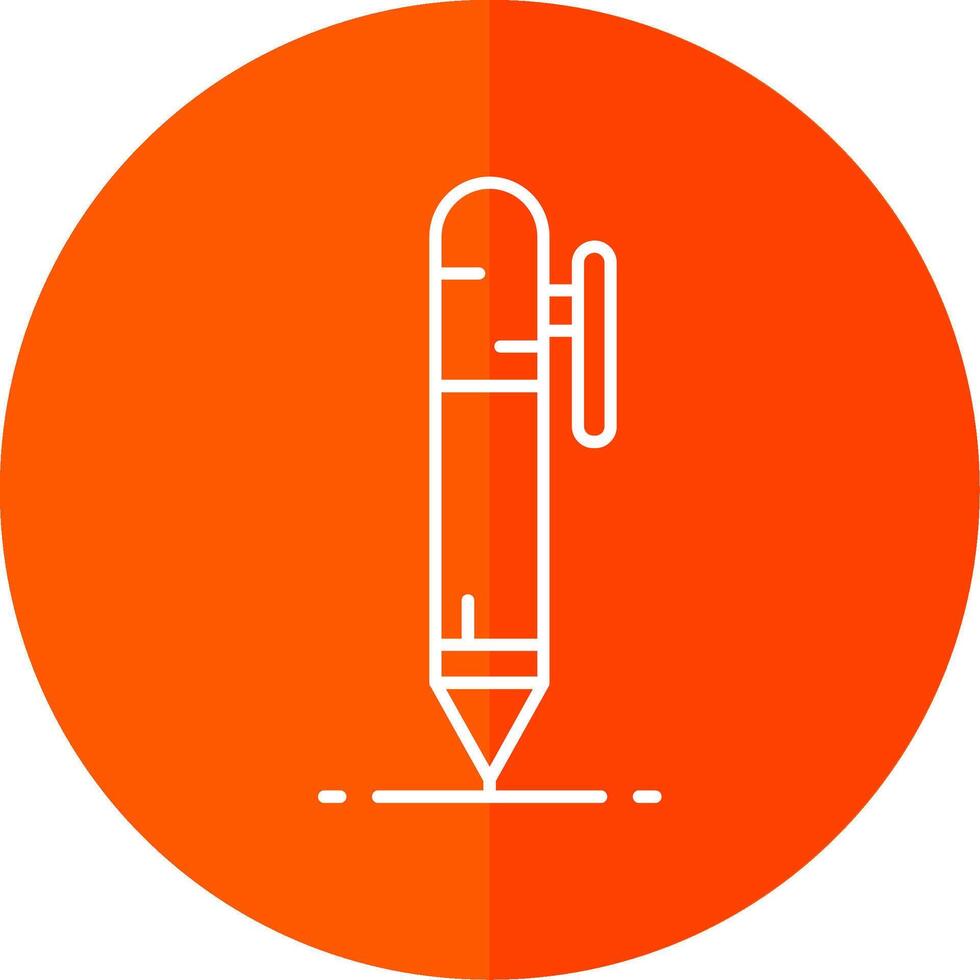 Pen Line Red Circle Icon vector