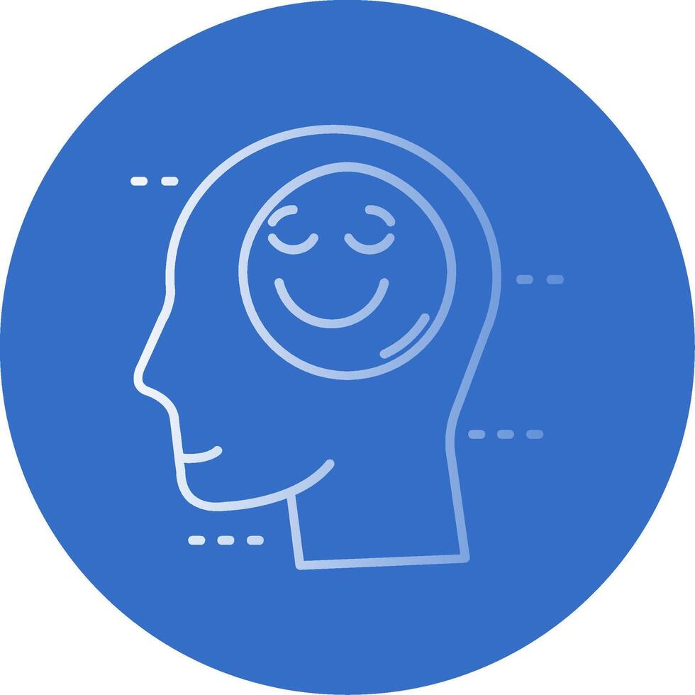 Happiness Gradient Line Circle Icon vector
