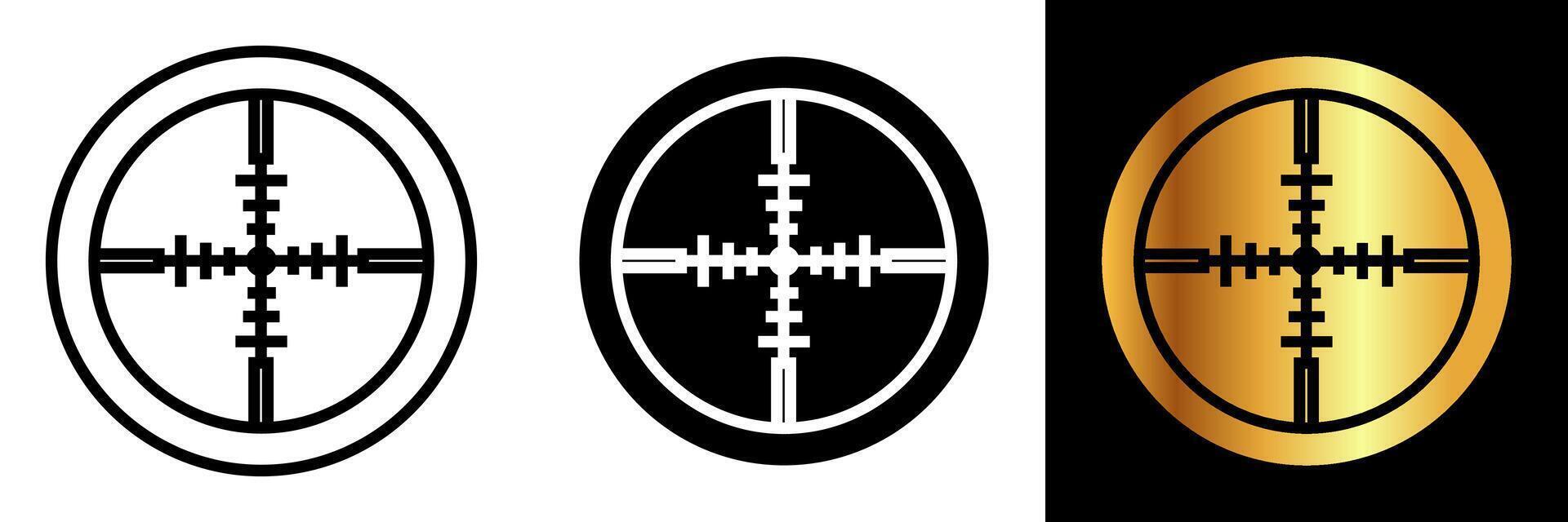 The Crosshair icon symbolizes precision, aiming, and accuracy. It's often used in various contexts such as targeting, shooting, gaming, and design to represent focus and pinpoint accuracy. vector