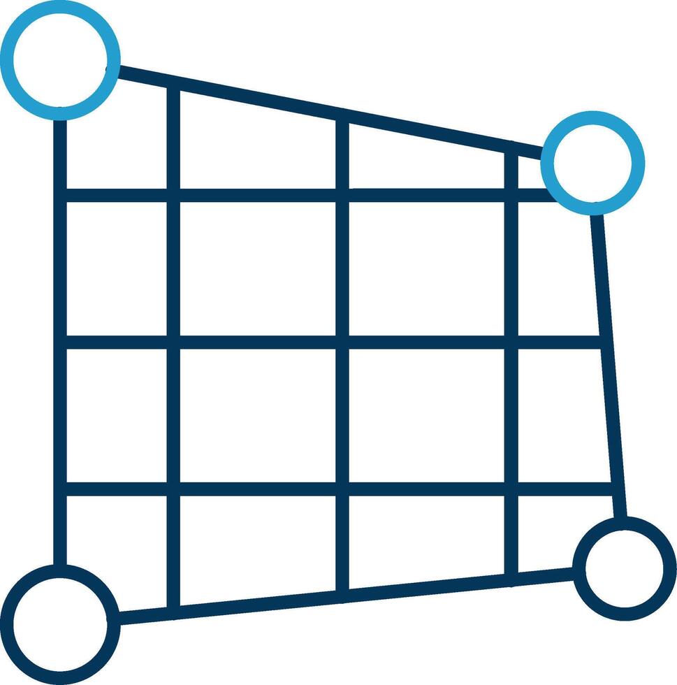 Distort Line Blue Two Color Icon vector