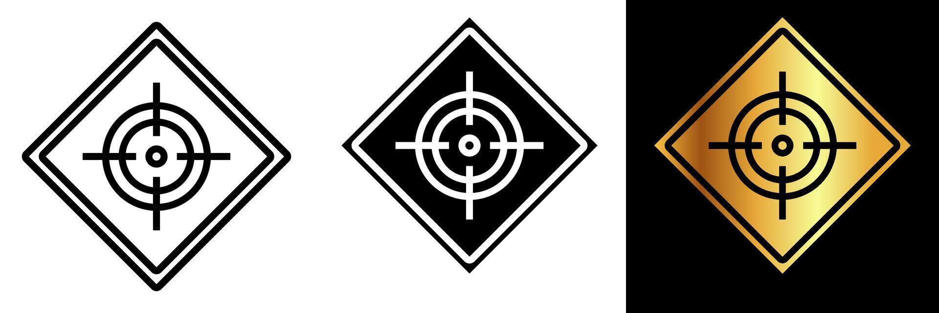 The Shooting Area Warning Sign icon serves as a cautionary symbol, indicating that firearms are being used in the vicinity. vector