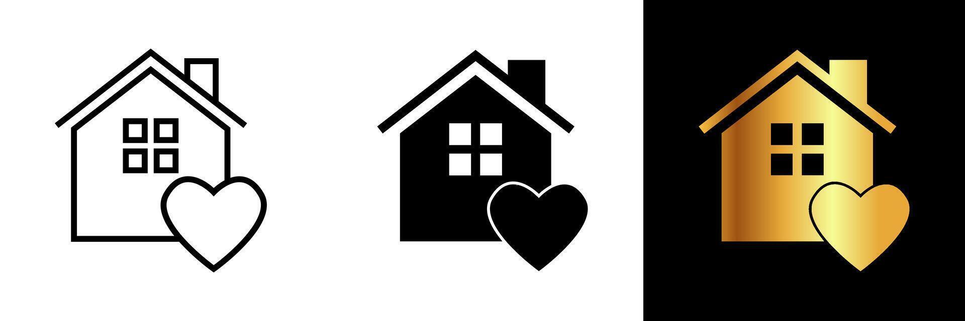 The Home Heart icon is a visual representation of warmth, love, and the cherished feeling of home. vector