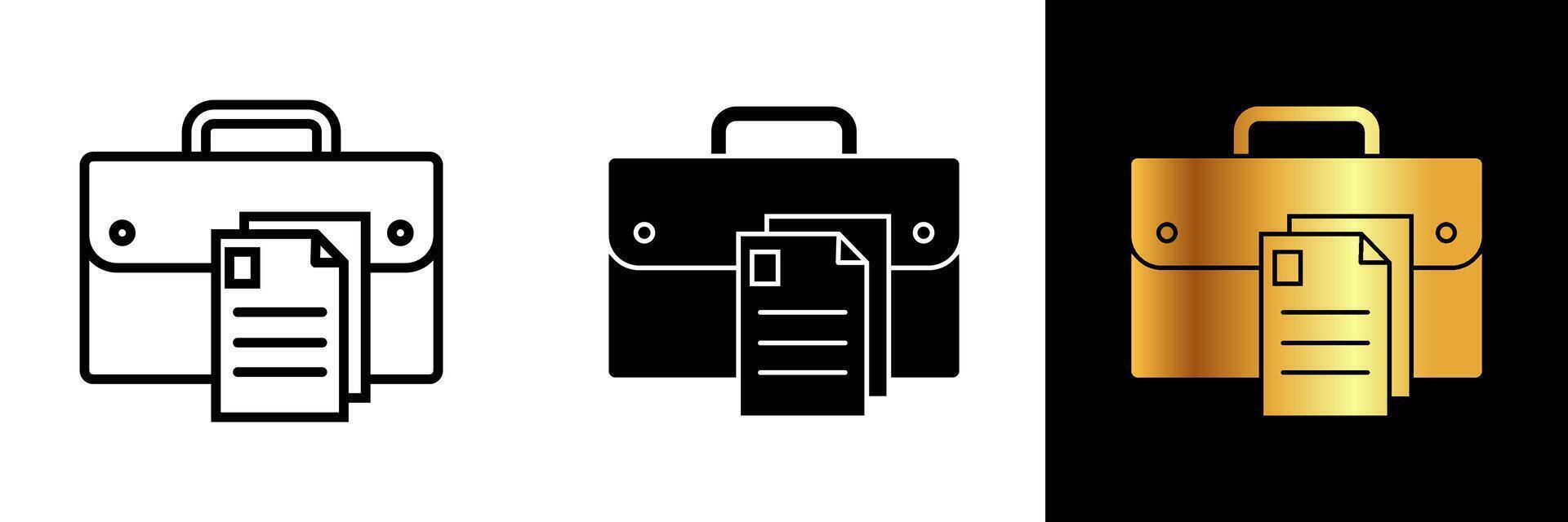 The Document Bag icon represents organization, professionalism, and efficient document management. vector