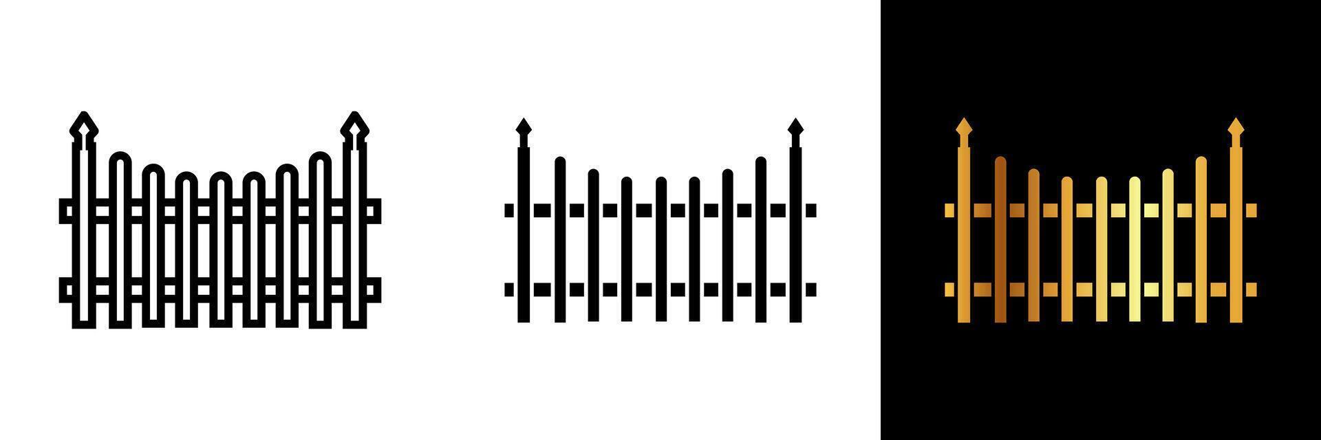 The Fence icon. This versatile image is perfect for applications related to real estate, landscaping, and conceptual designs portraying the idea of separation and protection. vector