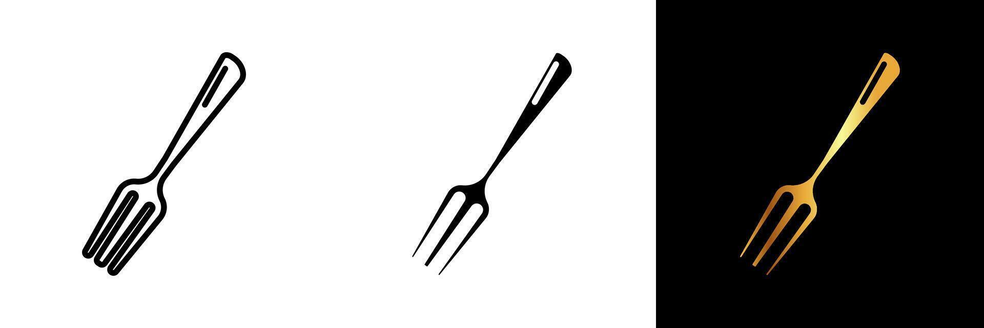 A sleek and essential icon capturing the essence of a fork, symbolizing dining, culinary excellence, and kitchen essentials. vector