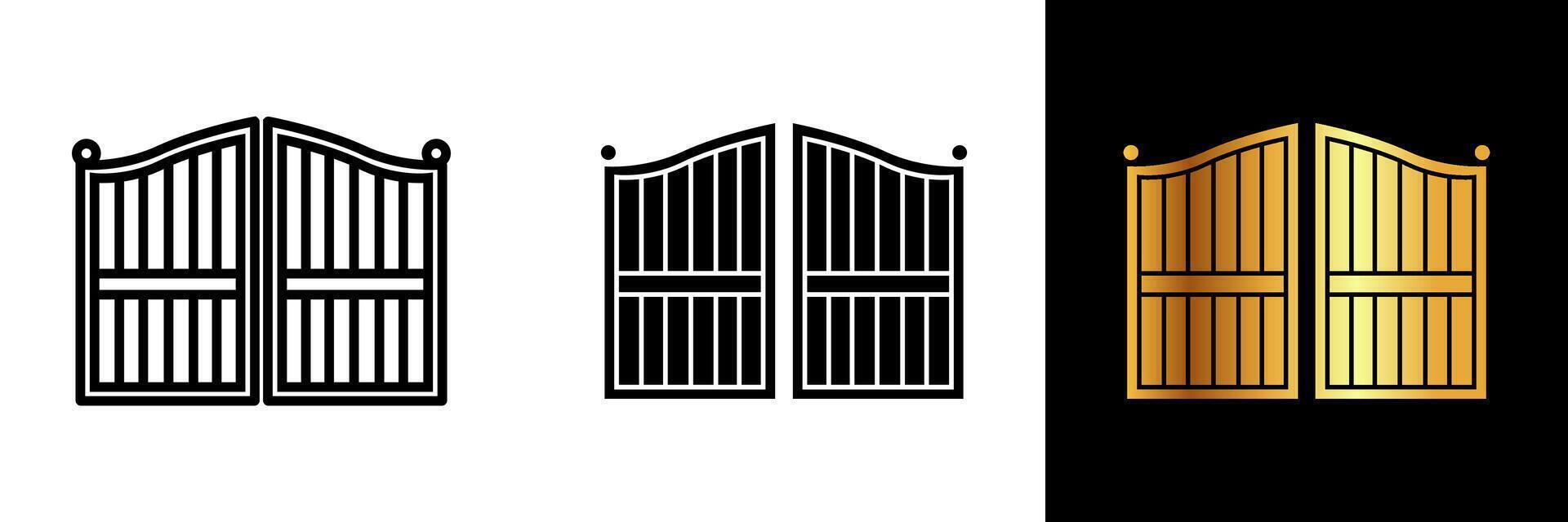 The Gate icon symbolizes entrance, passage, and the concept of transition in a single visual element. vector