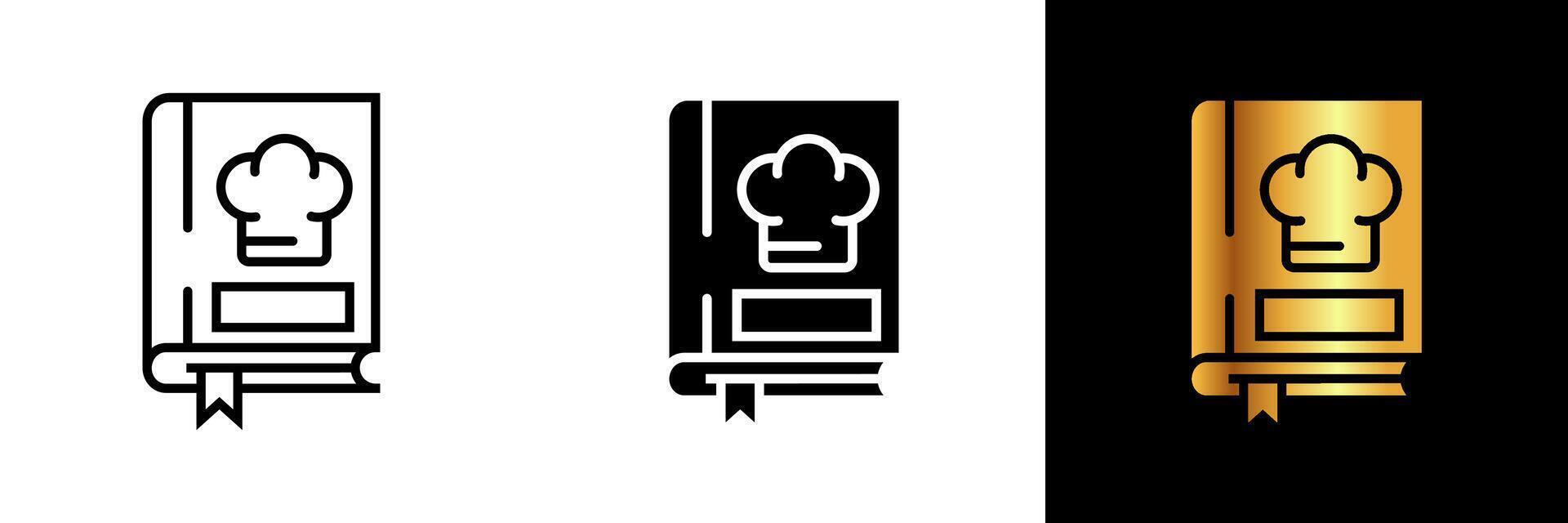 A culinary treasure trove icon representing a recipe book, embodying culinary inspiration, cooking guidance, and a collection of delicious recipes to elevate your gastronomic adventures. vector