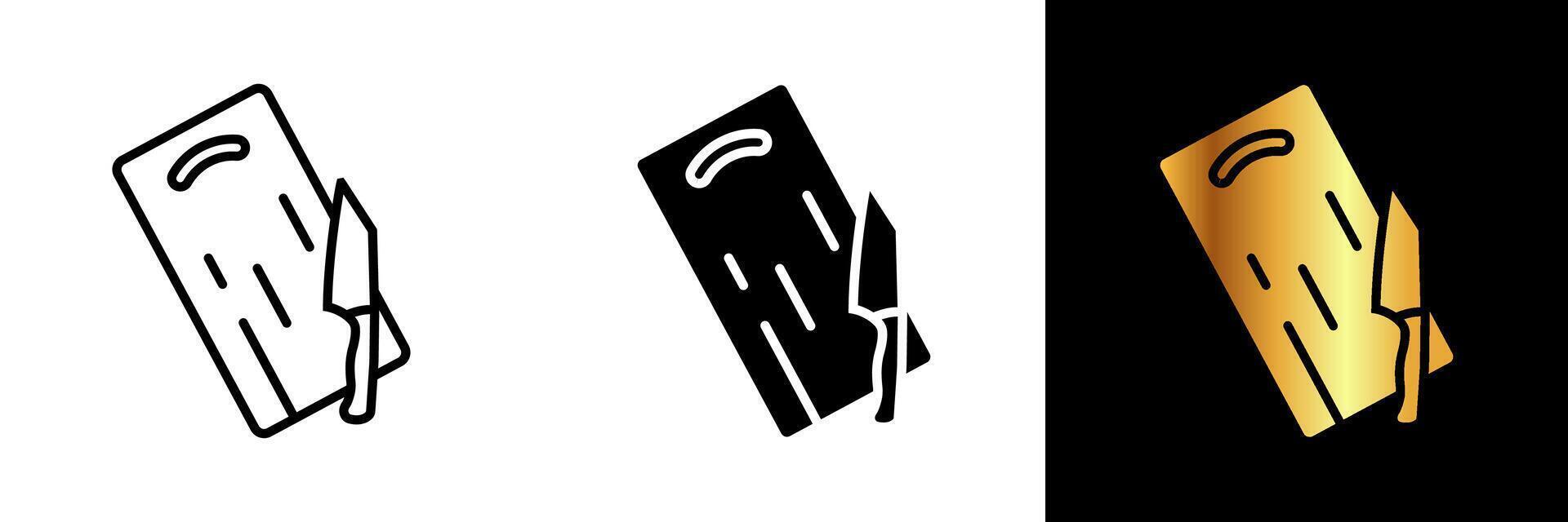 A visually striking icon representing a cutting board, symbolizing kitchen preparation, culinary artistry, and meal crafting. vector