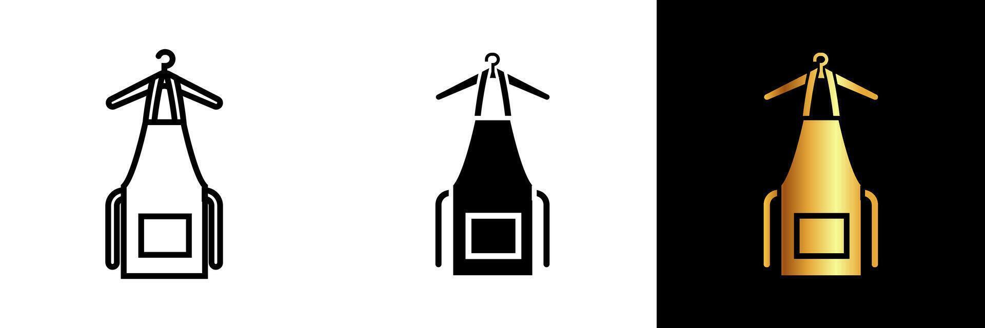 A stylish and functional icon representing an apron, embodying culinary flair, kitchen protection, and a fashionable accessory for cooking enthusiasts. vector