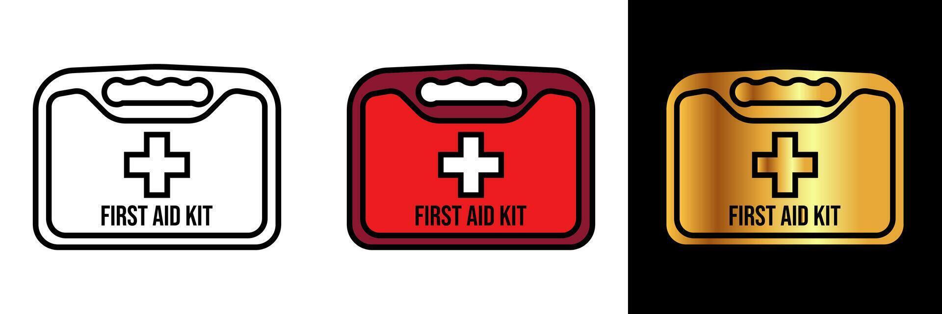 First aid Kit Icon, an icon representing a first aid kit, symbolizing preparedness and medical assistance in case of emergencies or injuries. vector