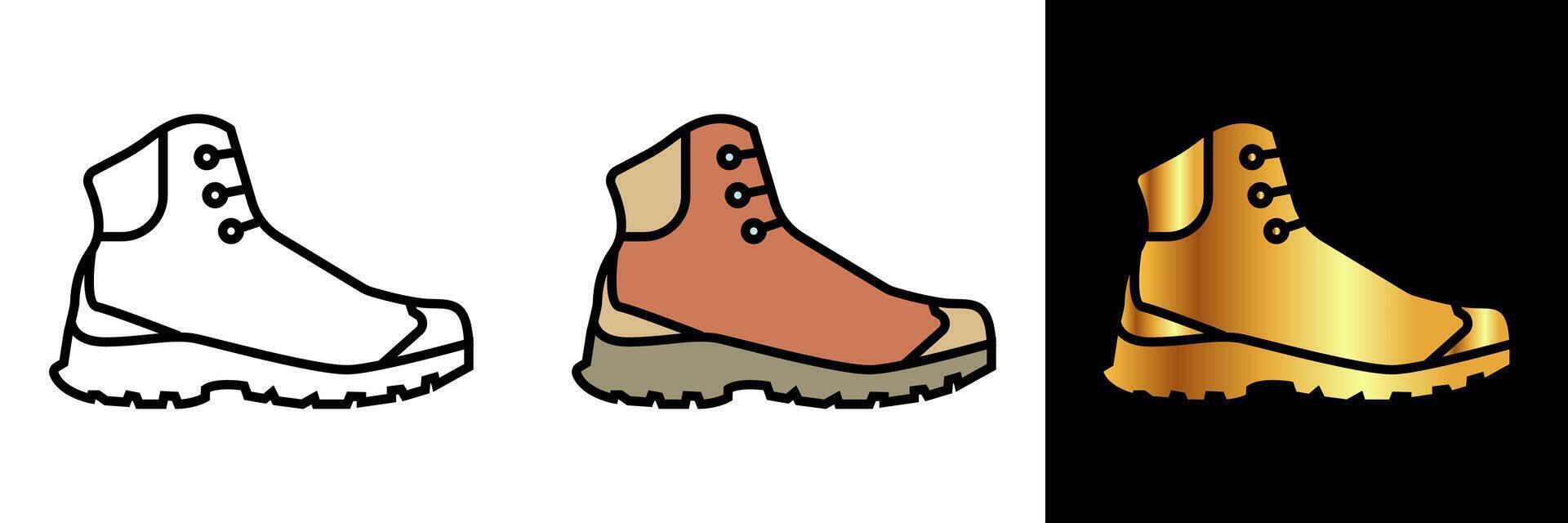 Hiking Boot Icon, an icon representing a hiking boot, symbolizing outdoor exploration, adventure, and footwear for hiking and trekking. vector