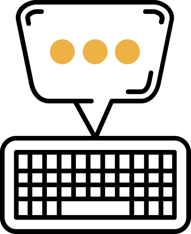 Keyboard Skined Filled Icon vector