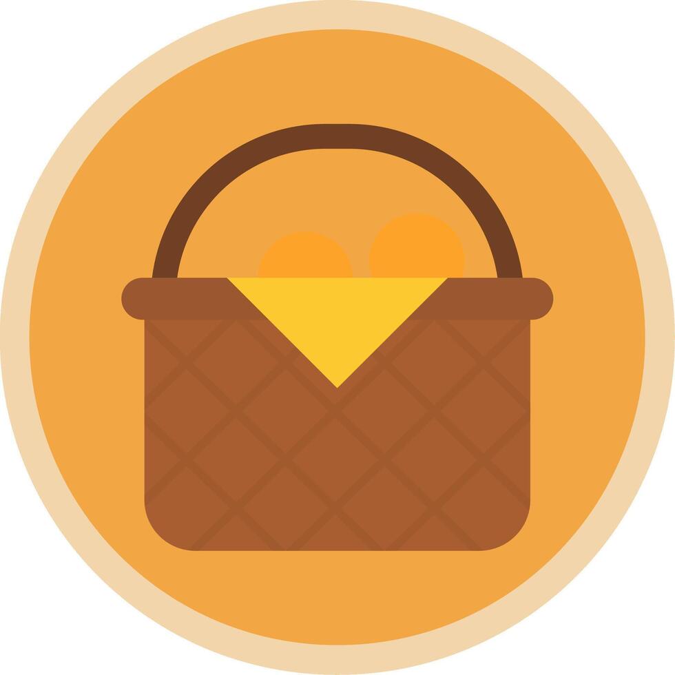 Basket Flat Multi Circle Icon vector