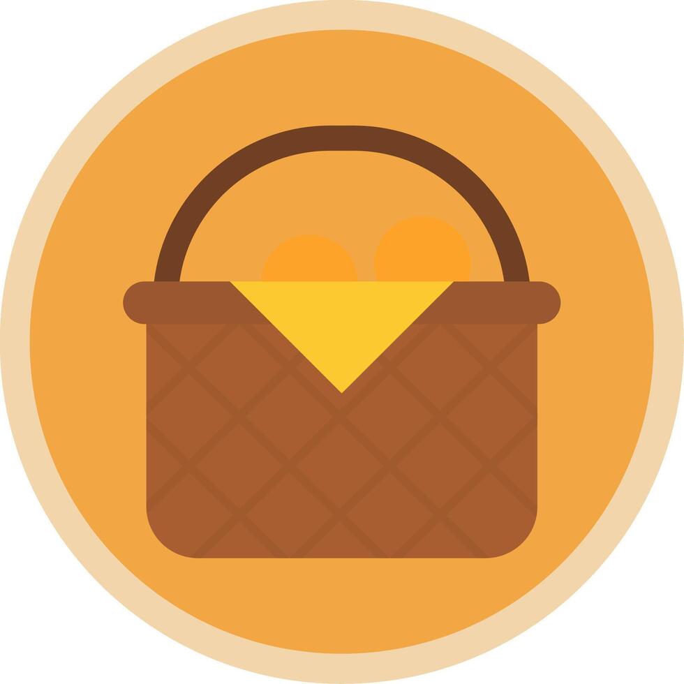 Basket Flat Multi Circle Icon vector