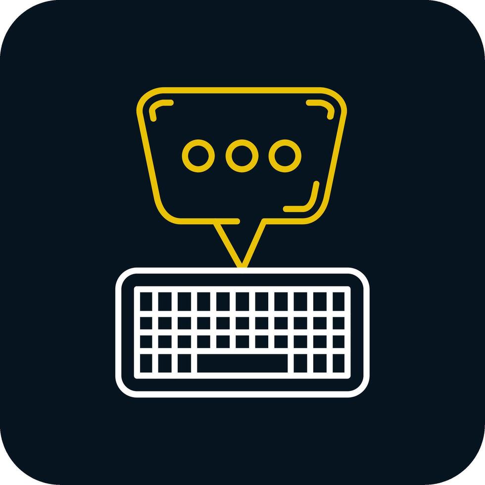 Keyboard Line Yellow White Icon vector