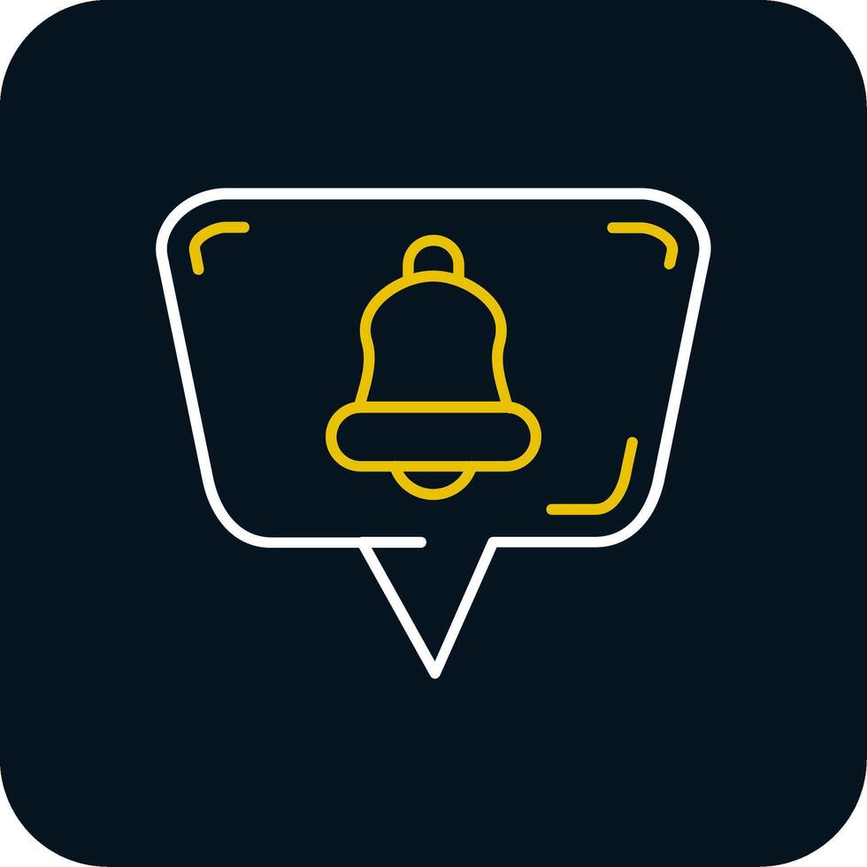 Bell Line Yellow White Icon vector