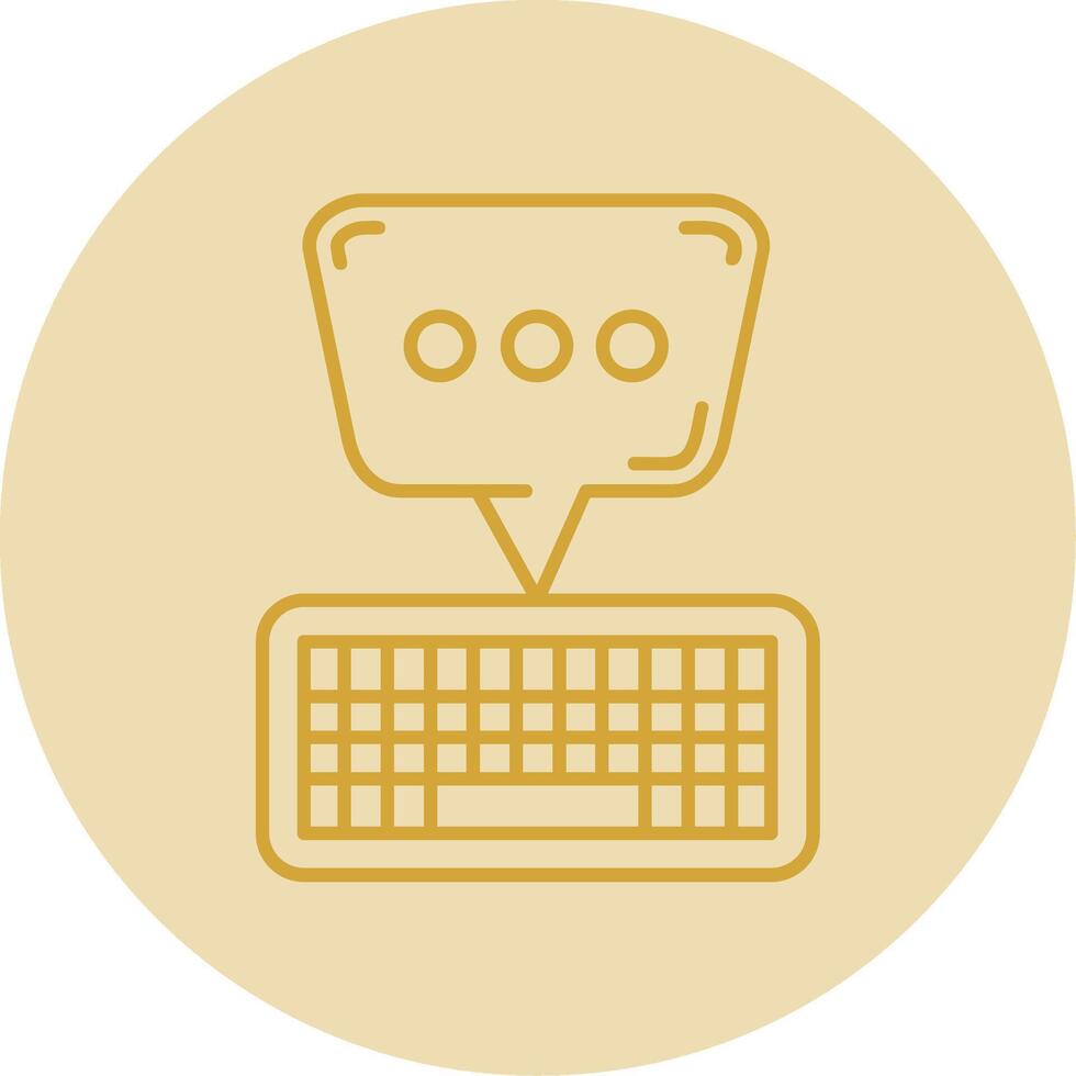 Keyboard Line Yellow Circle Icon vector