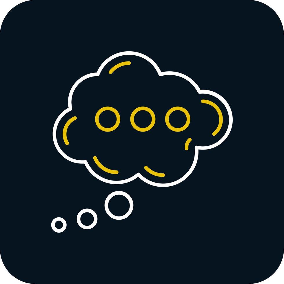 Cloud Line Yellow White Icon vector