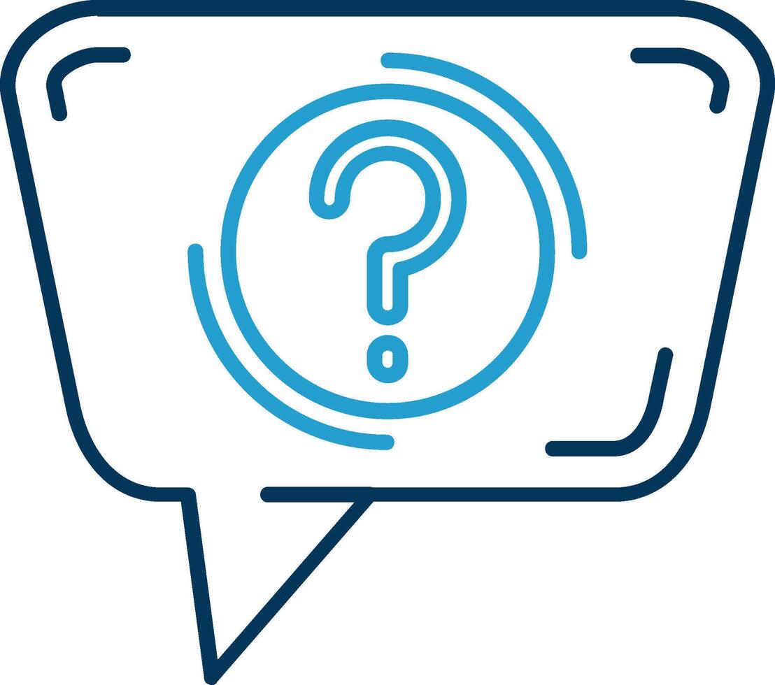 Question Line Blue Two Color Icon vector