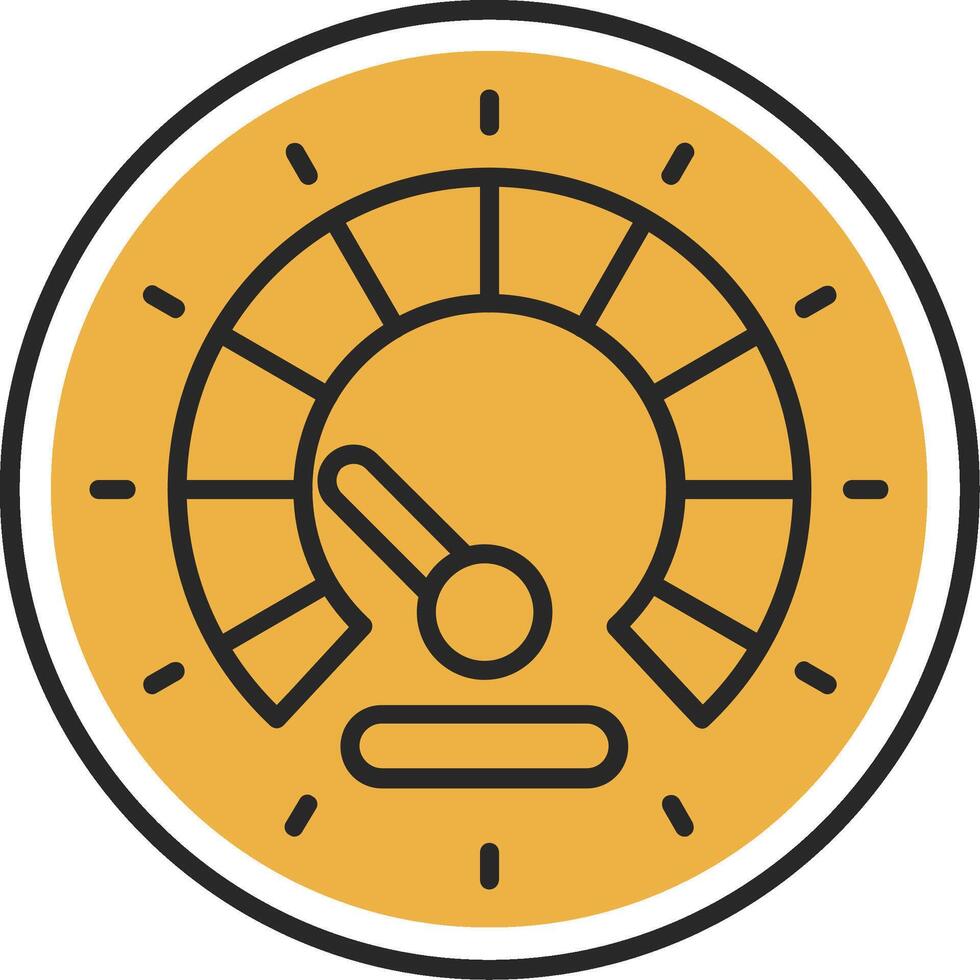 Speedometer Skined Filled Icon vector