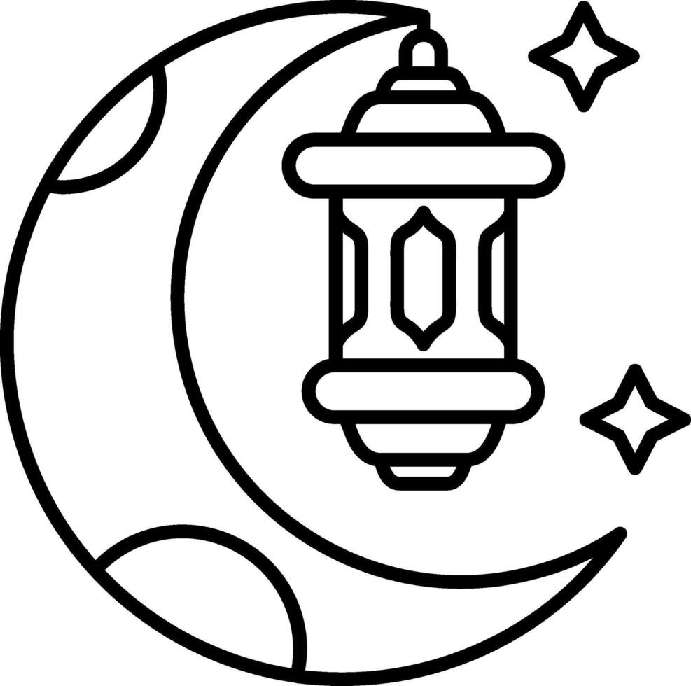 Ramadán degradado línea circulo icono vector