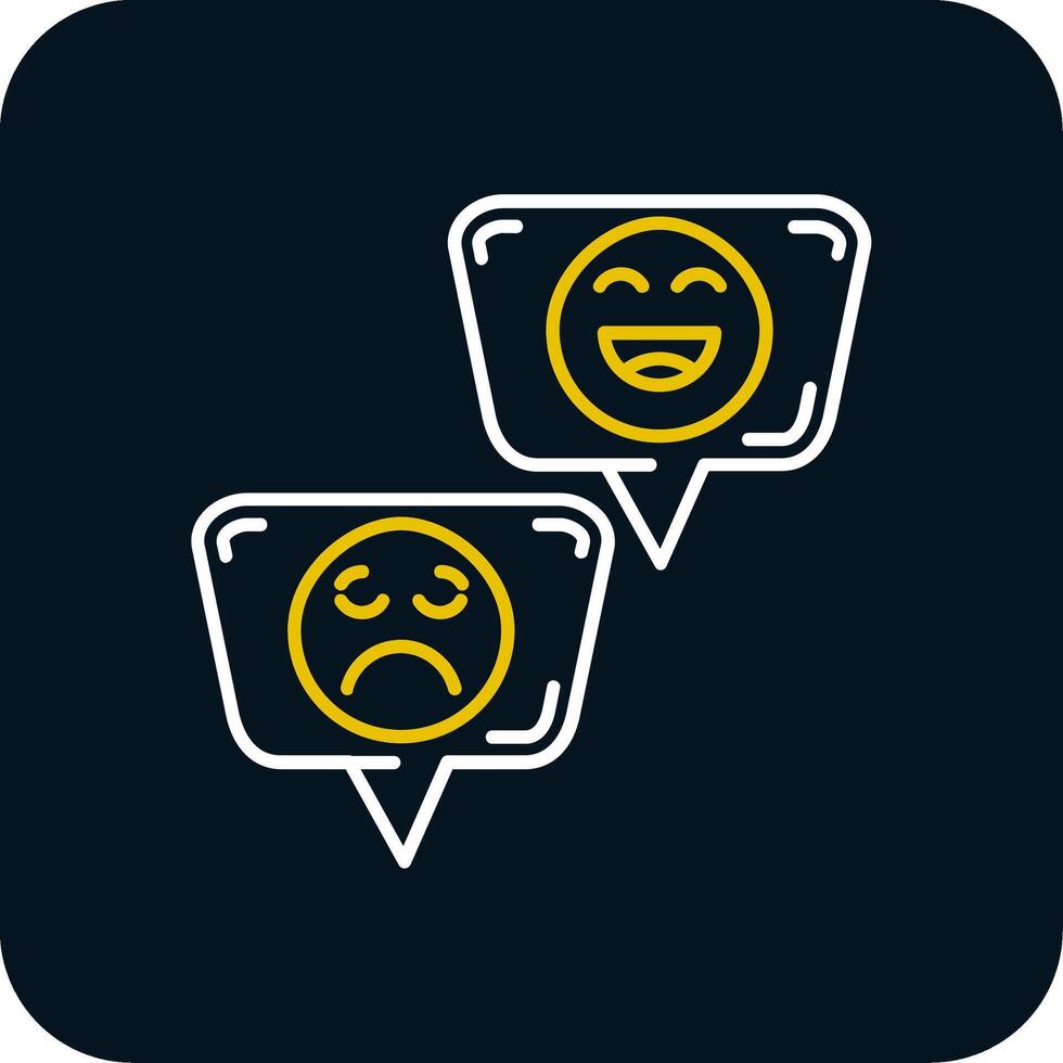 Emojis Line Yellow White Icon vector