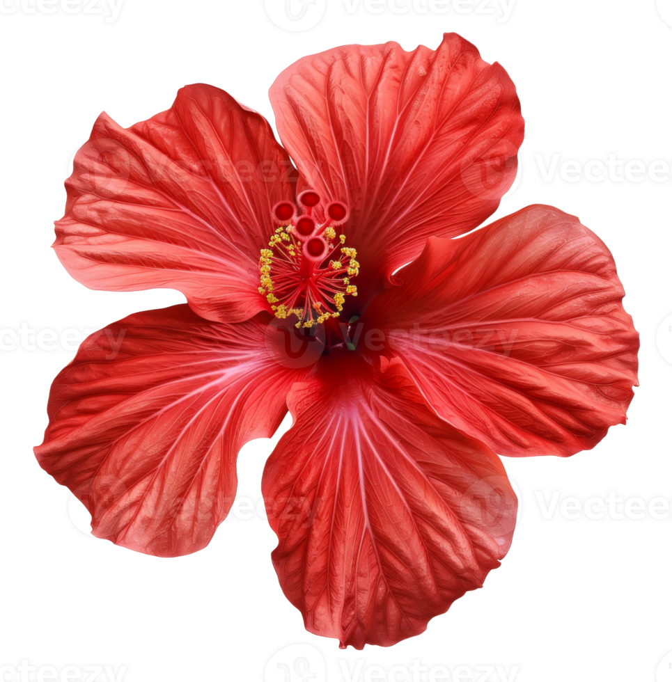 AI generated Dark red poppy flower with intricate details on transparent background - stock png. png