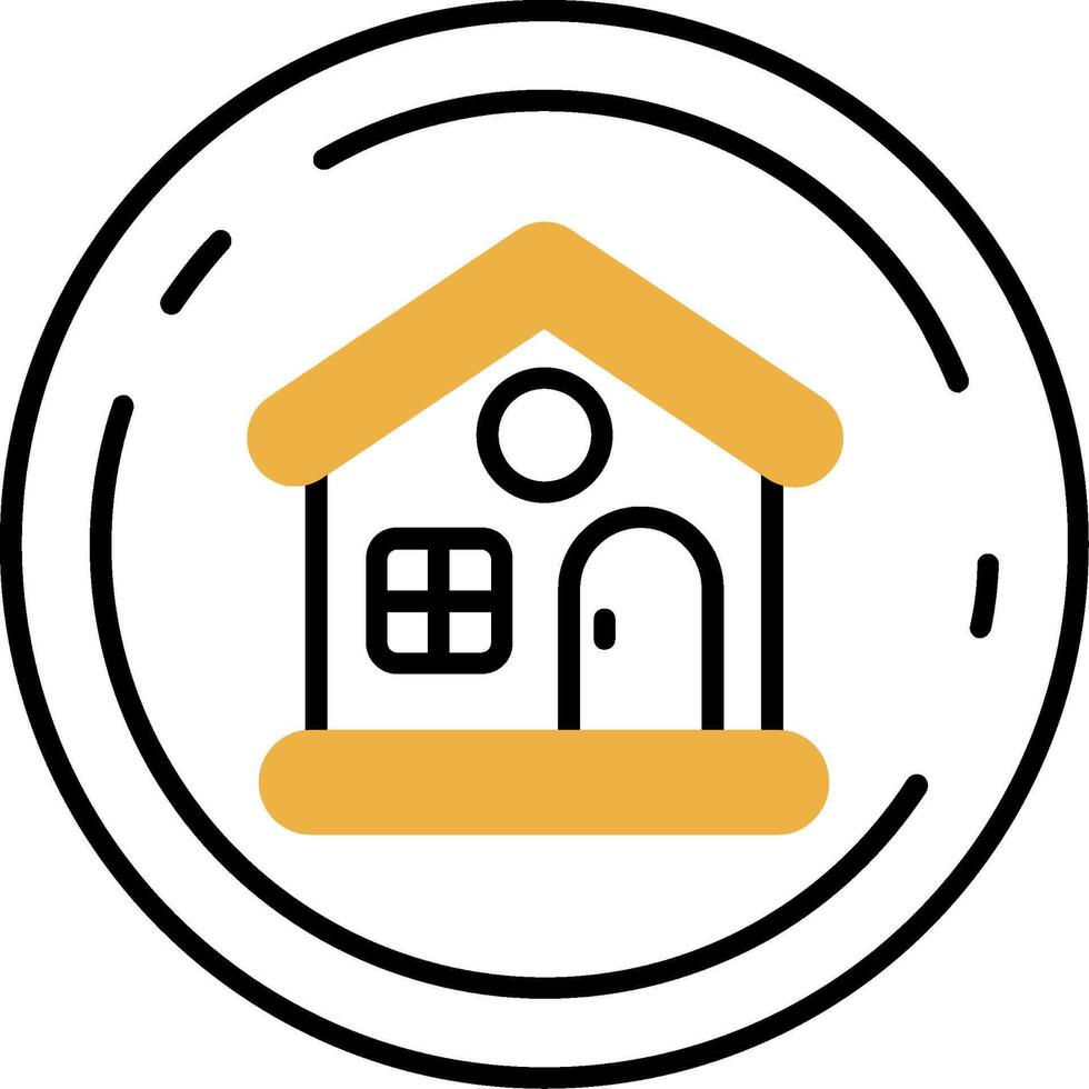 Home Skined Filled Icon vector