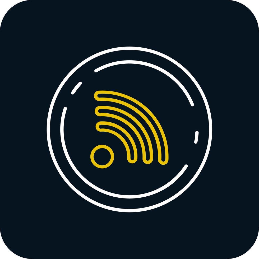 Rss Line Yellow White Icon vector