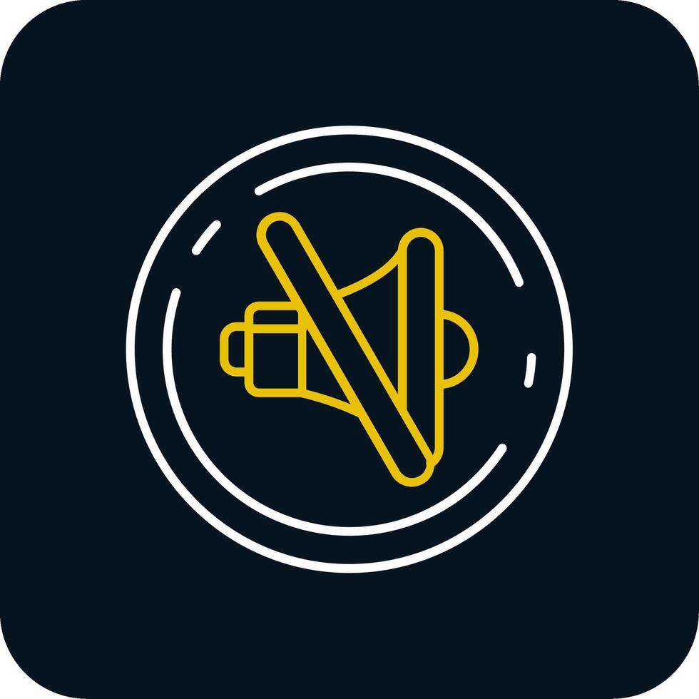 Mute Line Yellow White Icon vector