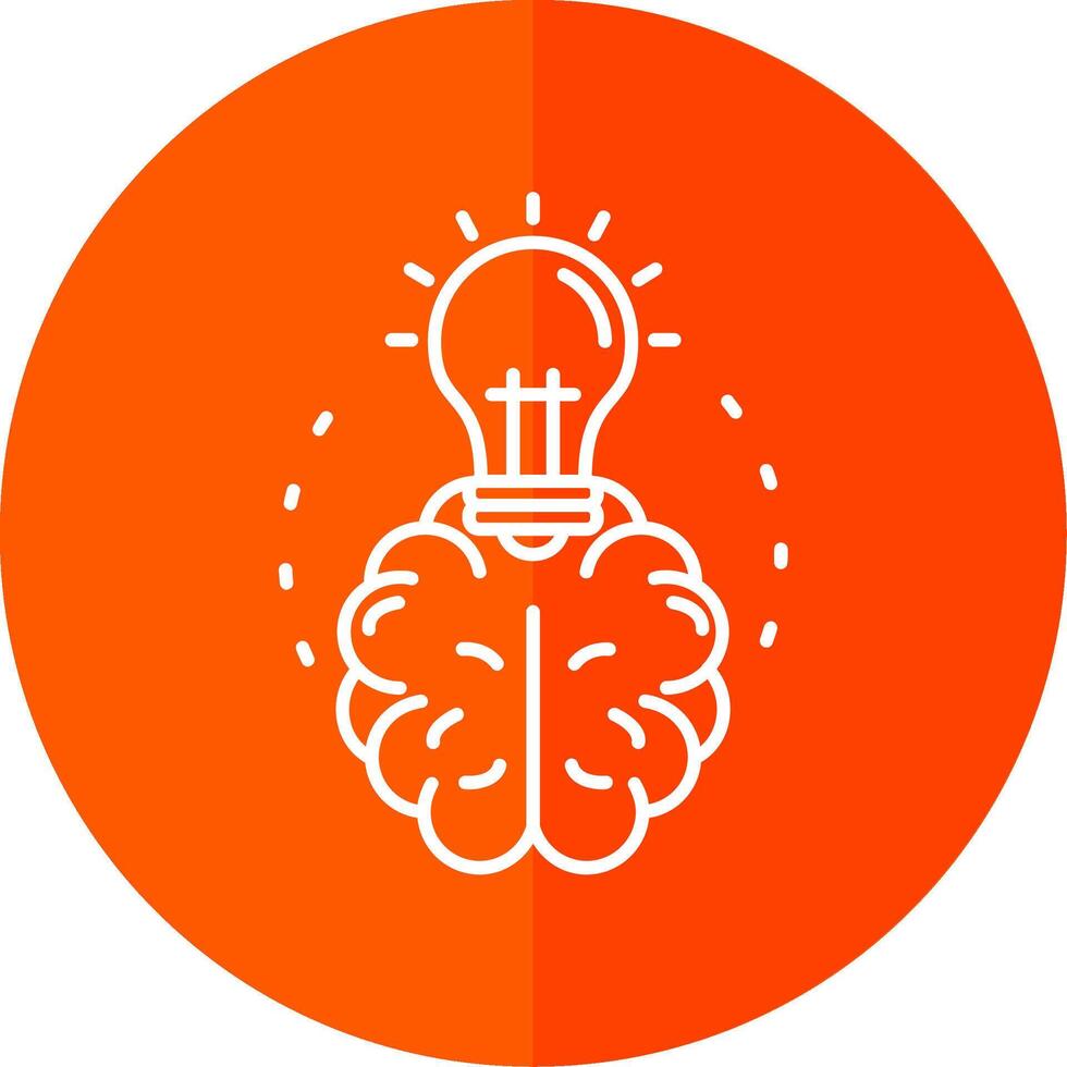 Brainstroming Line Red Circle Icon vector