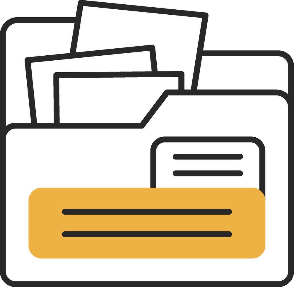 File Skined Filled Icon vector