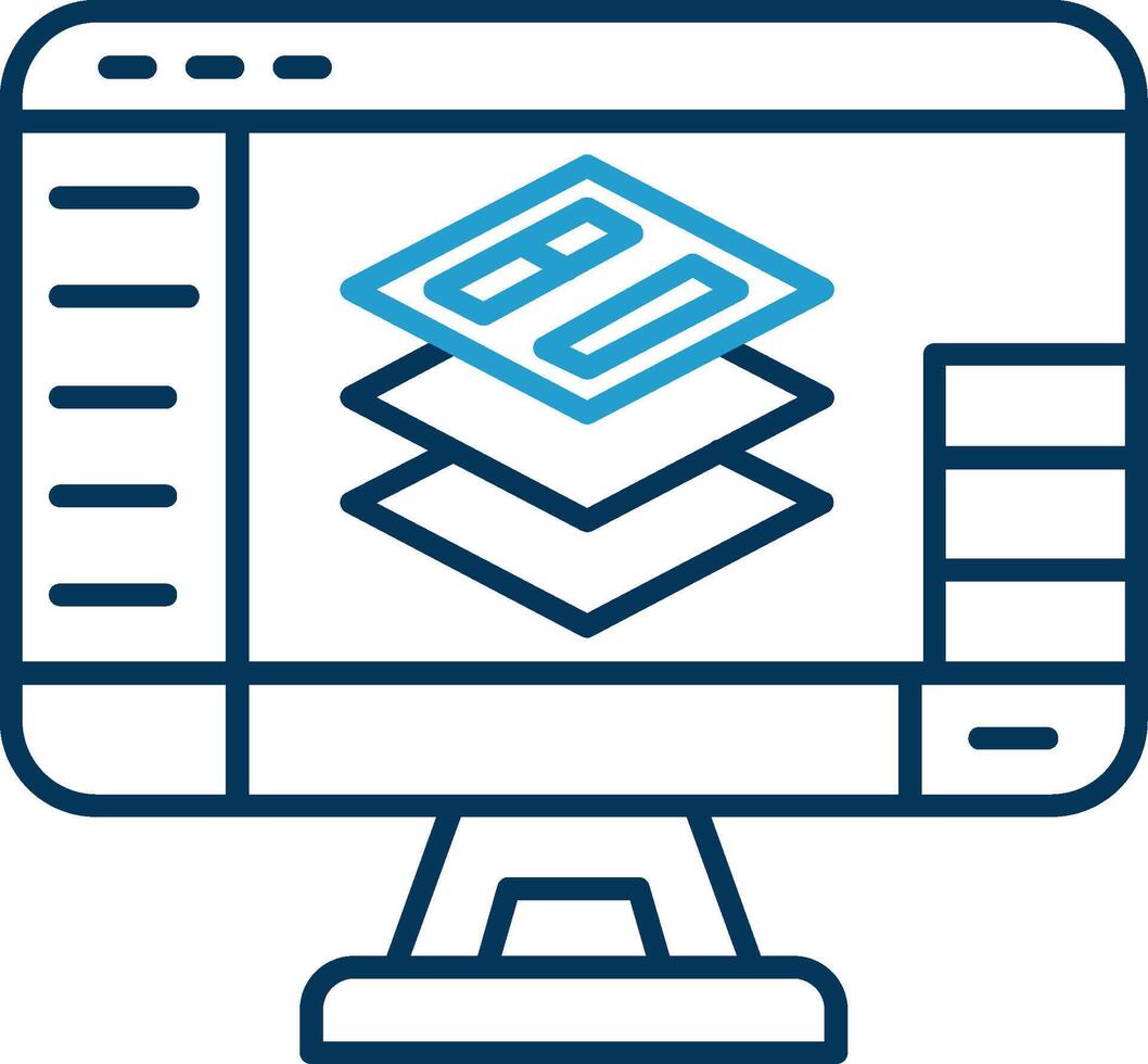 Layers Line Blue Two Color Icon vector