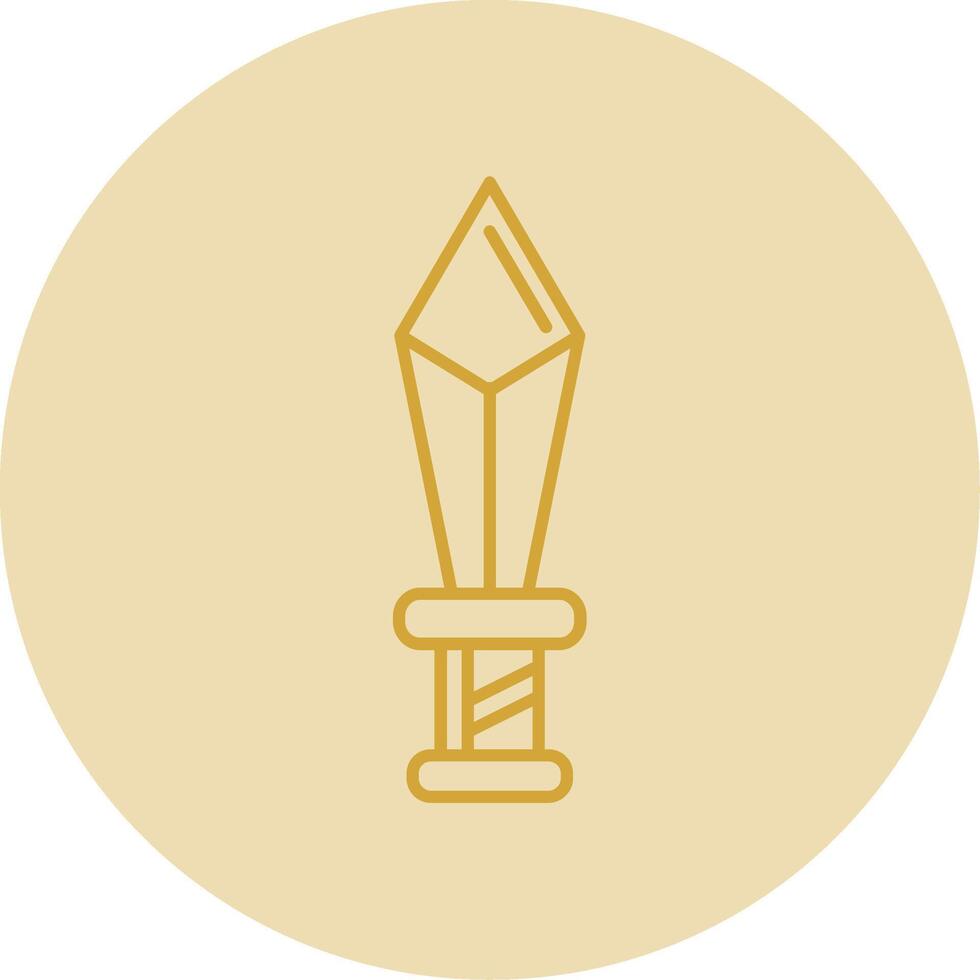 Dagger Line Yellow Circle Icon vector