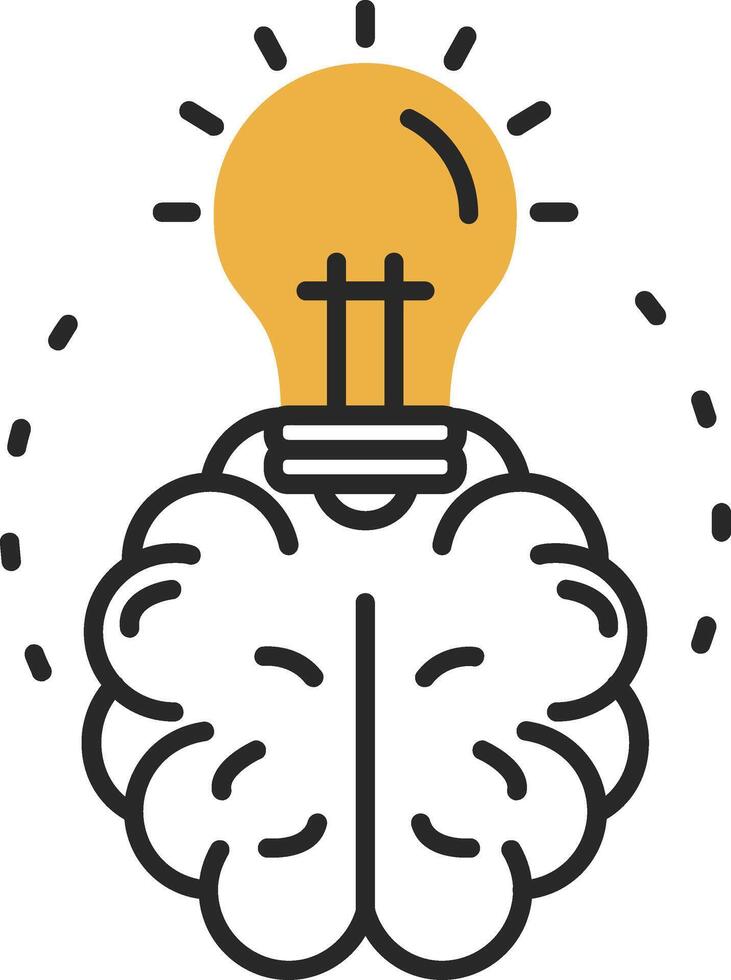 Brainstroming Skined Filled Icon vector