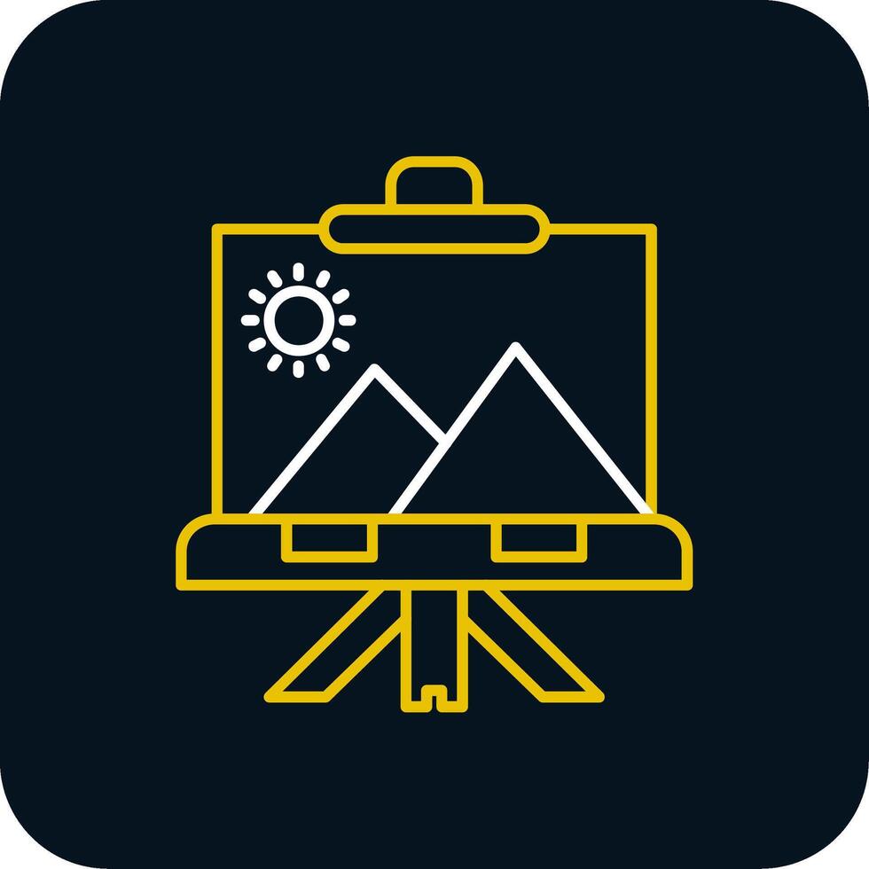 Canvas Line Yellow White Icon vector