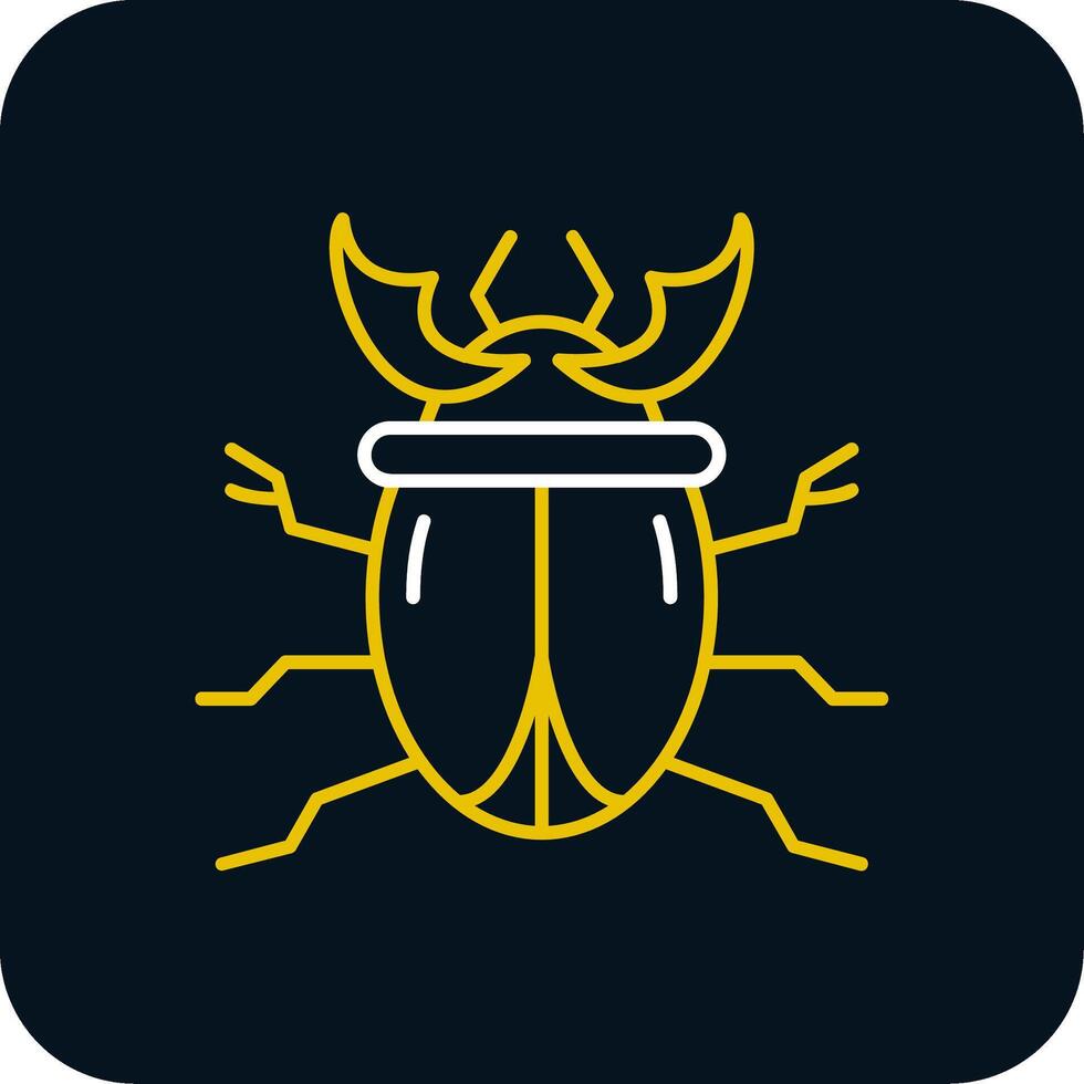 Beetle Line Yellow White Icon vector