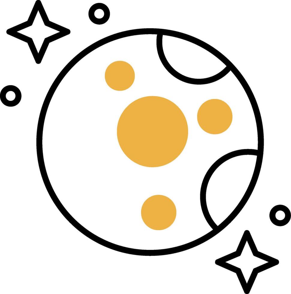 Moon Skined Filled Icon vector