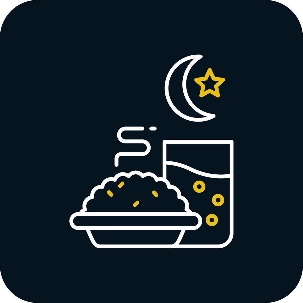 Iftar Line Yellow White Icon vector