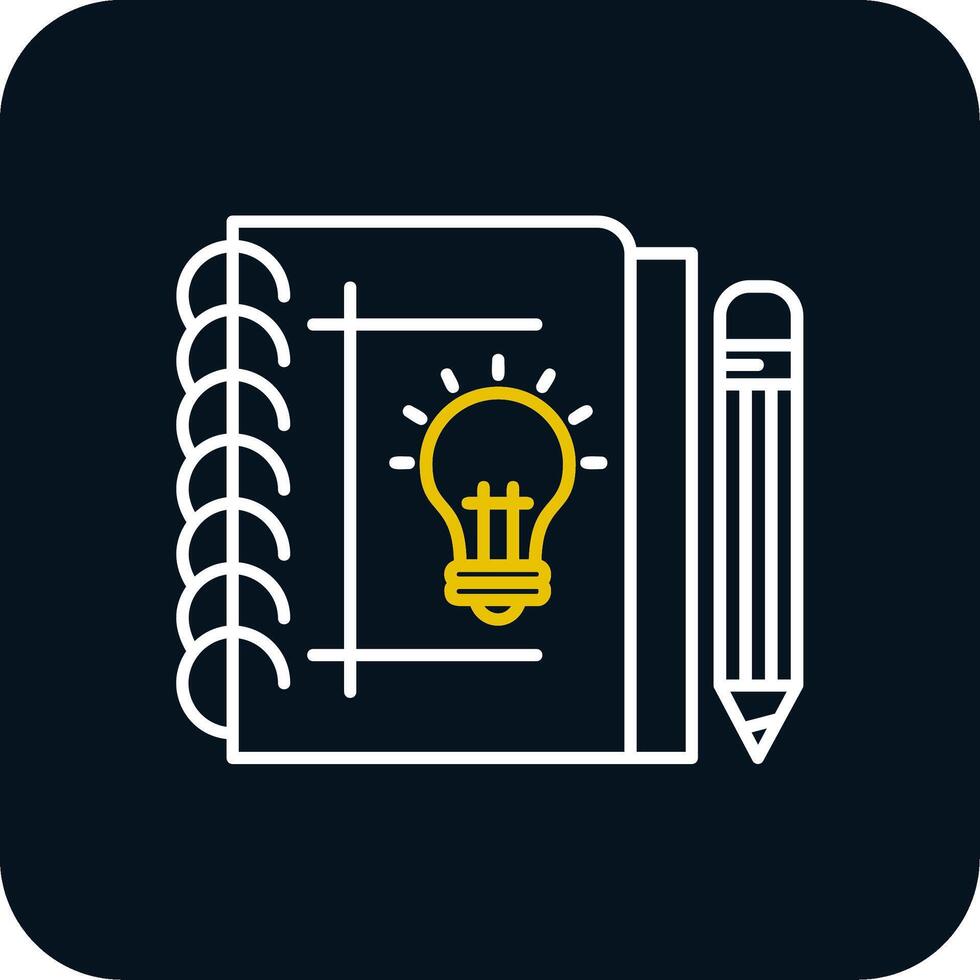 Sketchbook Line Yellow White Icon vector