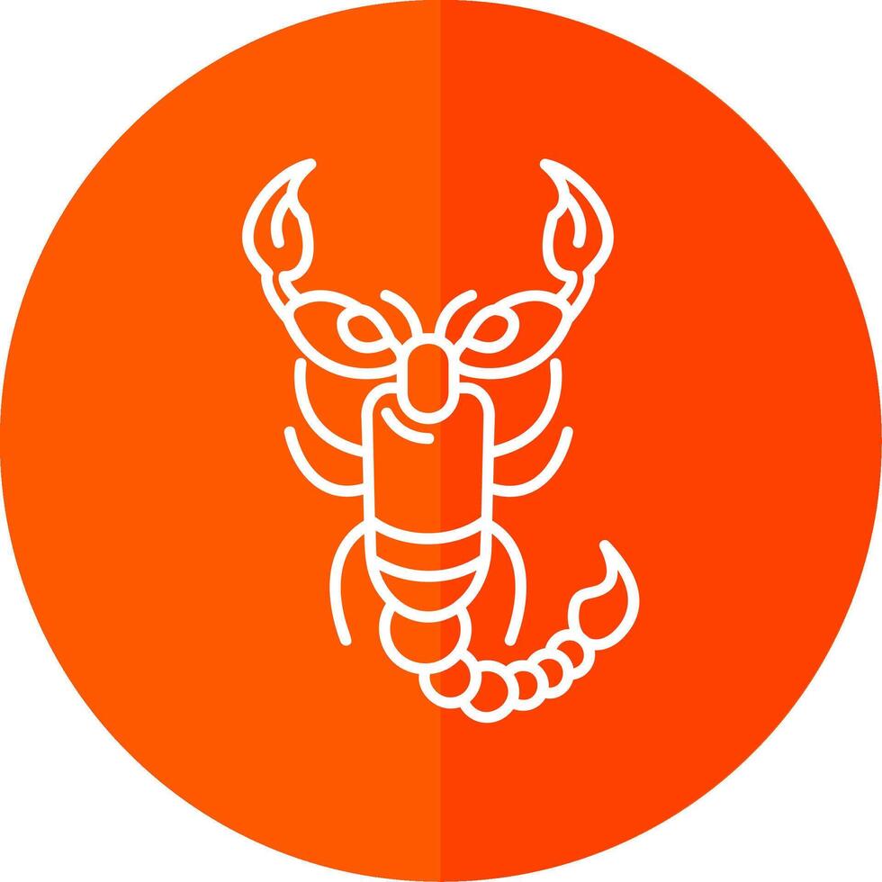 Scorpion Line Red Circle Icon vector