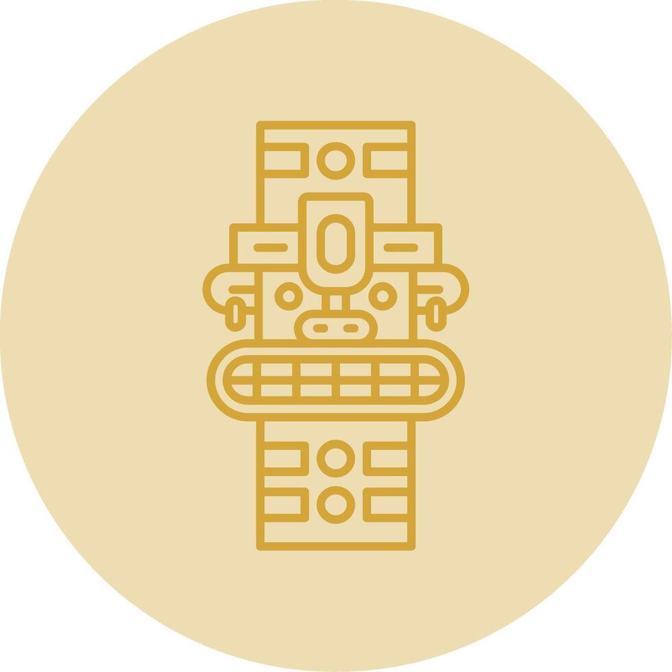 Totem Line Yellow Circle Icon vector