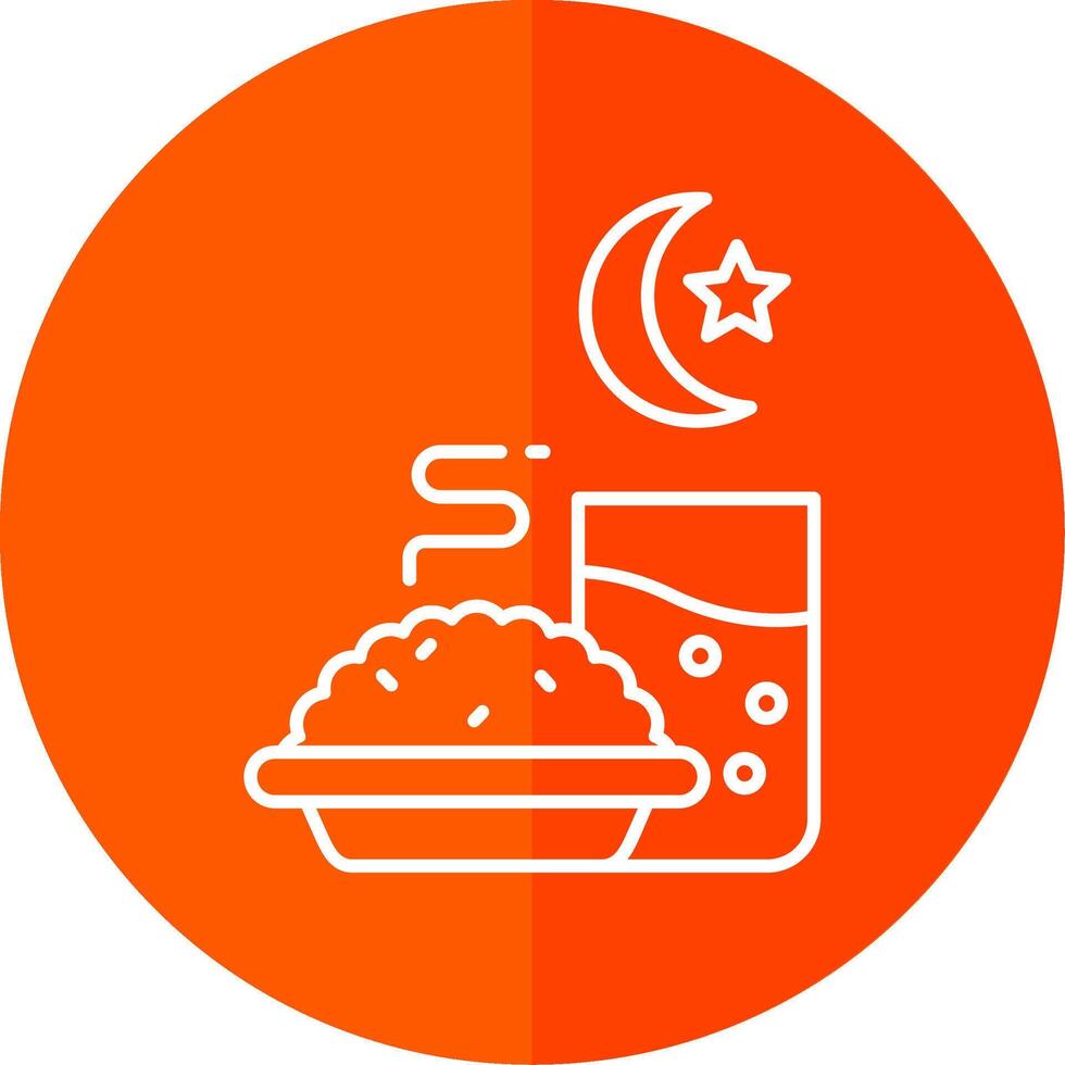 Iftar Line Red Circle Icon vector