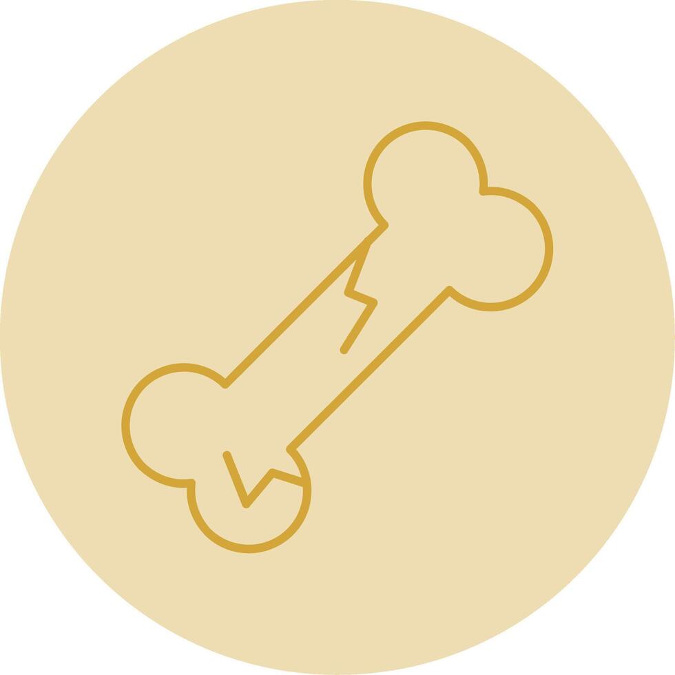 Bone Line Yellow Circle Icon vector