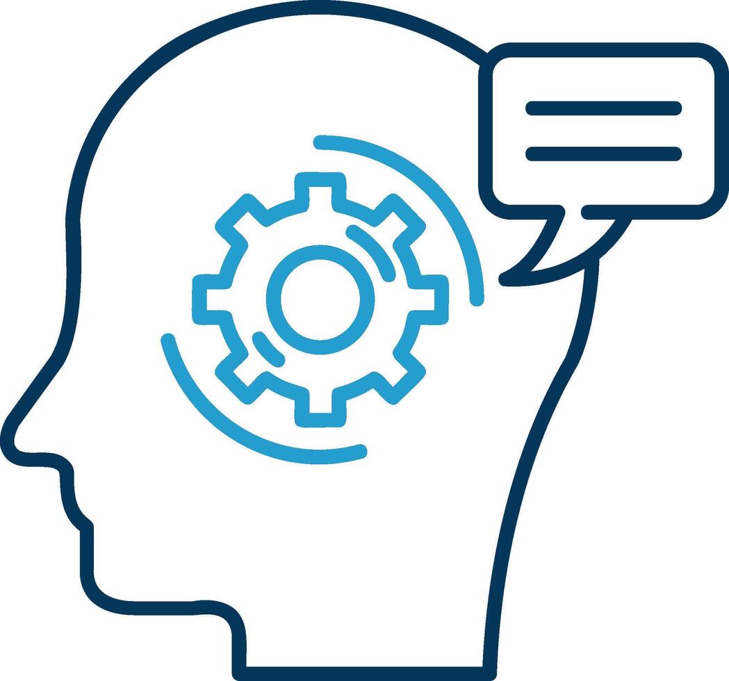 Thinking Line Blue Two Color Icon vector