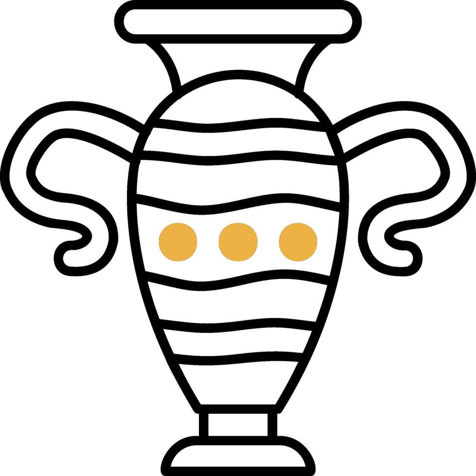 Vase Skined Filled Icon vector