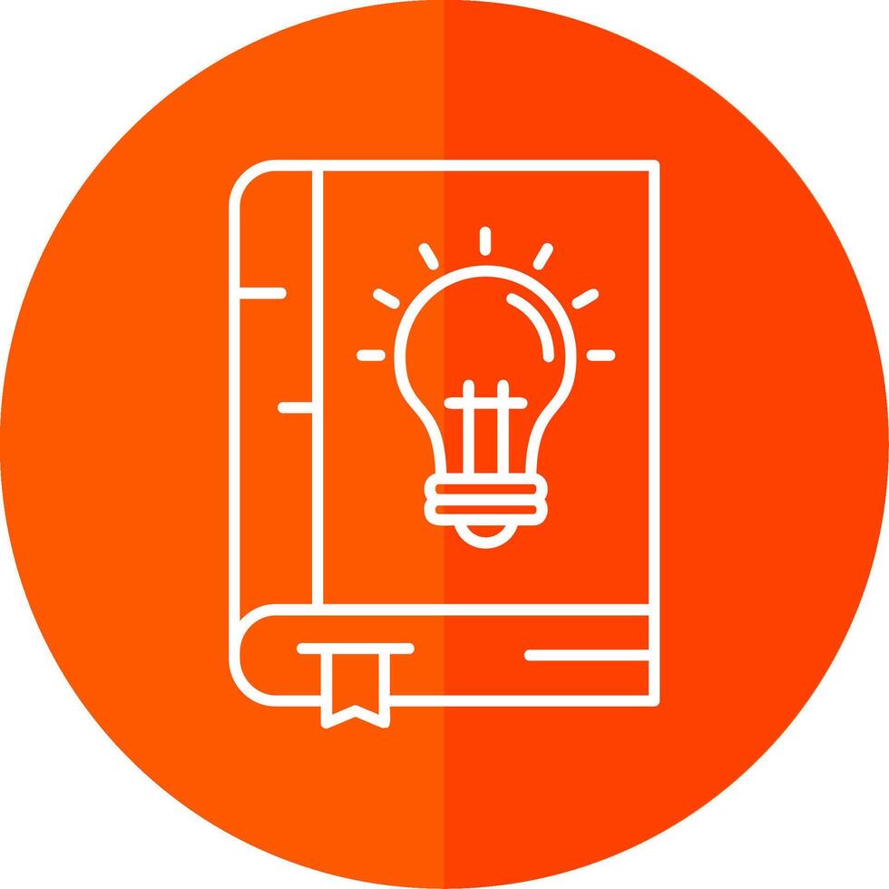 Knowledge Line Red Circle Icon vector
