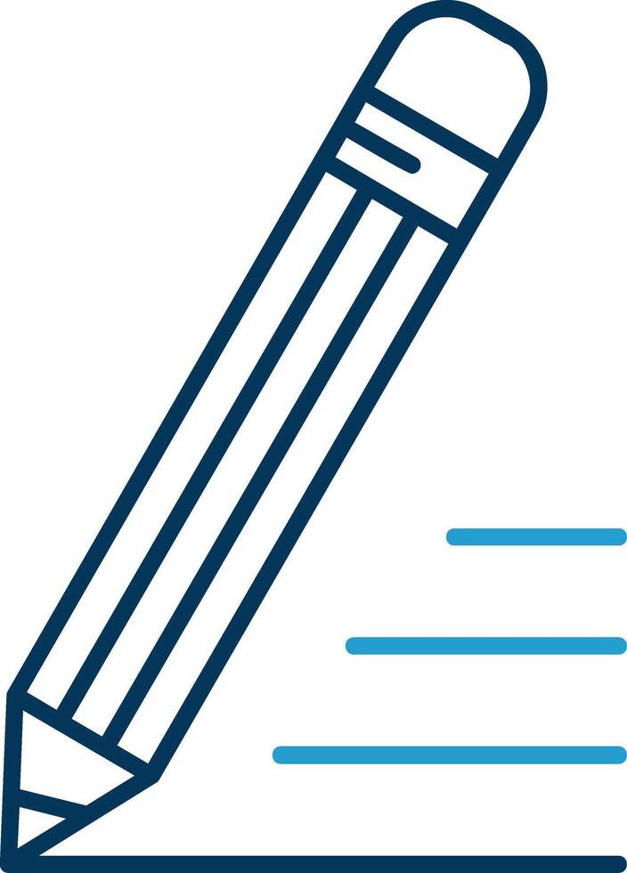 Pencil Line Blue Two Color Icon vector