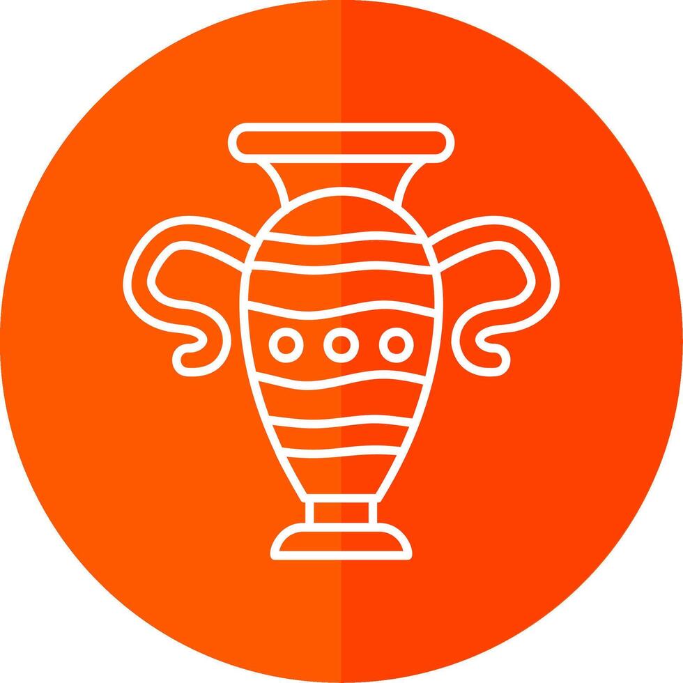 Vase Line Red Circle Icon vector